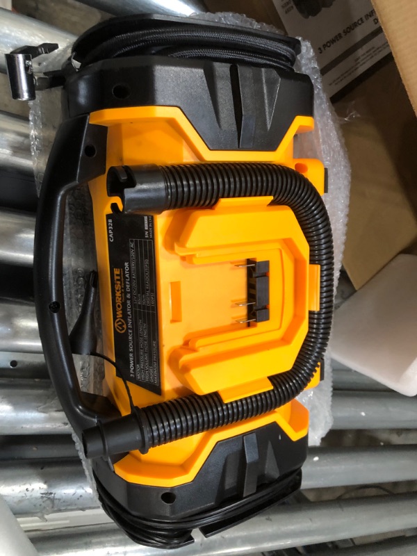 Photo 1 of ***PARTS ONLY*** WORKSITE Tire Inflator Air Compressor, 160 PSI Car Tire Pump with 3 Power Supply (110V AC, 12V DC & 20V Battery), Inflation & Deflation Modes, Dual Powerful Motors, Digital Pressure Gauge, Orange
