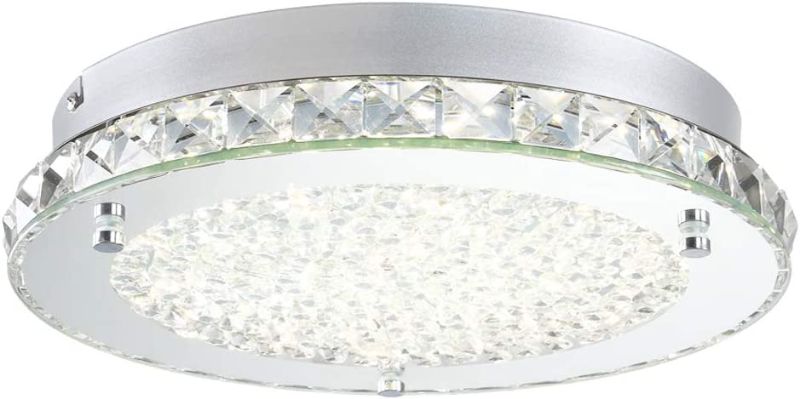 Photo 1 of ***MISSING COMPONENTS*** Crystal Chandelier LED Flush Mount Light Fixture Minimalist 11-Inch Ceiling Light Fixture Dimmable Modern Wall Light with 4000K Daylight White 1980LM for Kitchen Island,Bathroom,Bedroom,Hallway
