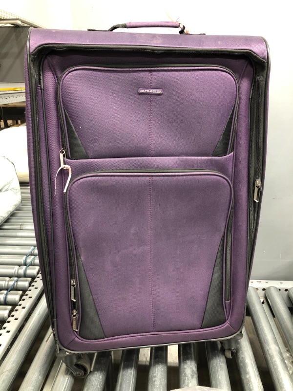 Photo 2 of Ustraveler Rio Rugged Fabric Expandable Carry-on Luggage Set, Purple, 2 Wheel
