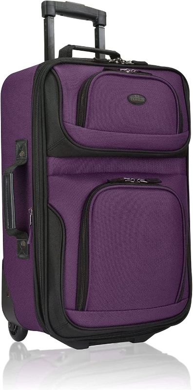 Photo 1 of Ustraveler Rio Rugged Fabric Expandable Carry-on Luggage Set, Purple, 2 Wheel
