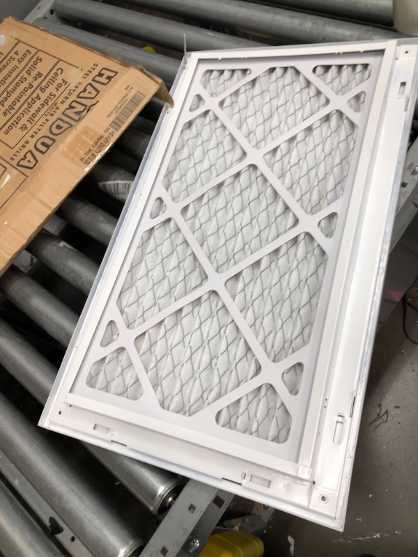 Photo 3 of 22"W x 12"H [Duct Opening Measurements] Steel Return Air Filter Grille (HD Series) Removable Door | for 1-inch Filters, Vent Cover Grill, White, Outer Dimensions: 24 5/8"W X 14 5/8"H for 22x12 Opening
