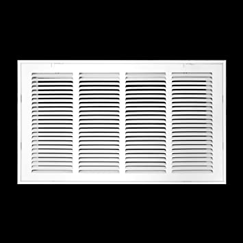 Photo 1 of 22"W x 12"H [Duct Opening Measurements] Steel Return Air Filter Grille (HD Series) Removable Door | for 1-inch Filters, Vent Cover Grill, White, Outer Dimensions: 24 5/8"W X 14 5/8"H for 22x12 Opening
