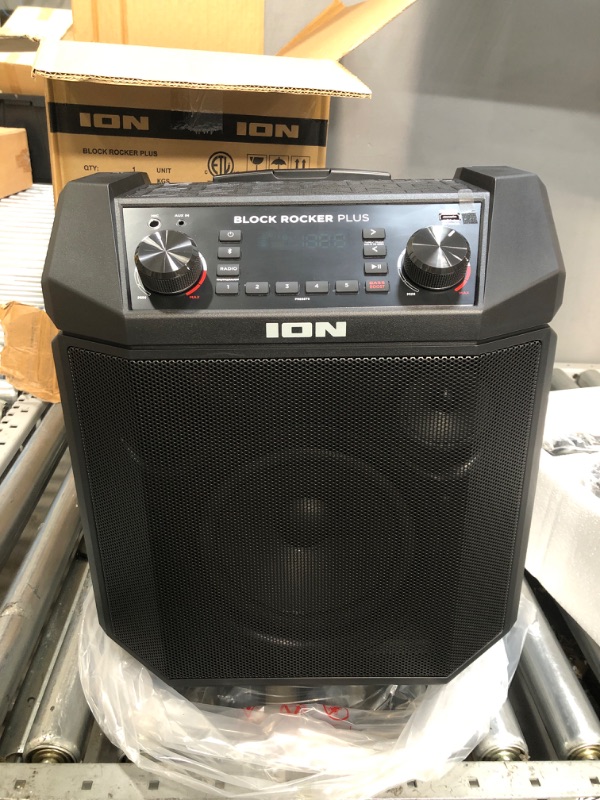 Photo 2 of Ion Audio Block Rocker Plus 100W Portable Speaker, Battery Powered with Bluetooth, Microphone & Cable, Am