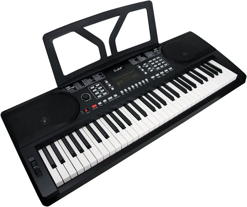 Photo 1 of Sawtooth 61 Key Portable Electronic Digital Keyboard Piano with Chromacast Stand, Headphones, Adapter, Built in Metronome & 50 Preset songs to play along with
