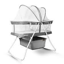 Photo 1 of Besrey Baby Bassinets, 3 in 1 Portable Bassinet, Rocking Bed with Harmless Mattress, Quick-Fold Crib for Newborn Girl Boy Infant, up to 33lb
