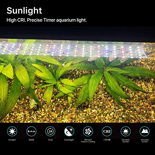 Photo 1 of  LED Aquarium Light, Full Spectrum Fish Tank Light with Timer Auto On Off, Sunrise-Daylight-Moonlight Mode, for 24-35 inch Freshwater Planted Tank
