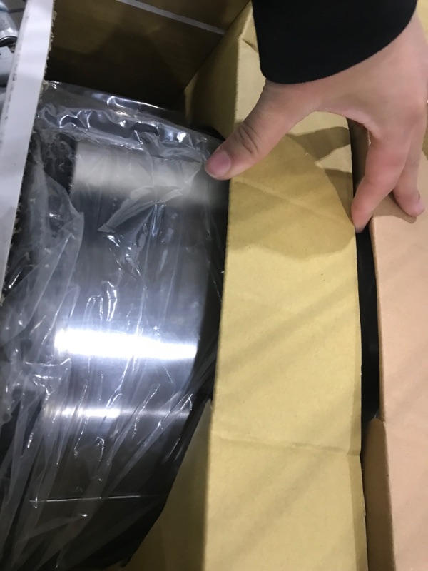 Photo 3 of simplehuman 30 Liter / 8 Gallon Round Step Trash Can, Brushed Stainless Steel & Code G Custom Fit Drawstring Trash Bags, 30 Liter / 8 Gallon, White, 100 Count