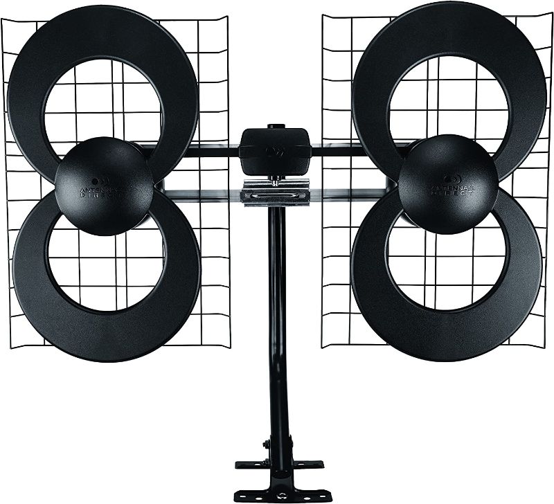 Photo 1 of Antennas Direct Clearstream 4 TV Antenna, 70+ Mile Range, UHF, Multi-Directional, Indoor, Attic, Outdoor, Mast W/Pivoting Base/Hardware/Adjustable Clamp/Sealing Pads, 4K Ready, Black – C4-CJM
