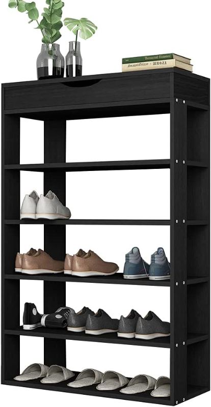 Photo 1 of 5-Tier Free Standing Shoe Rack, soges 29.5 inches Wooden Shoe Shelf, Entryway Shoe Organizer Storage Cabinet
