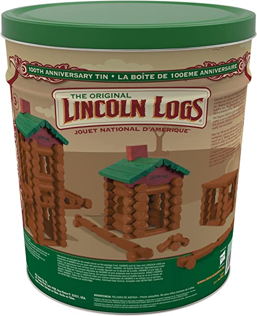 Photo 1 of DAMAGED ITEM
Lincoln Logs –100th Anniversary Tin-111 Pieces-Real Wood Logs-Ages 3+ - Best Retro Building Gift Set for Boys/Girls - Creative Construction Engineering – Top Blocks Game Kit - Preschool Education Toy, Brown (854)
