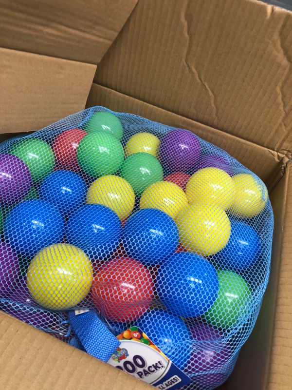 Photo 2 of 200 Ball Pit Balls for Kids – Plastic Ball Refill Pack for Kids | Phthalate and BPA Free Non-Toxic Plastic Ball Pack | Reusable Storage Bag with Zipper – Sunny Days Entertainment
