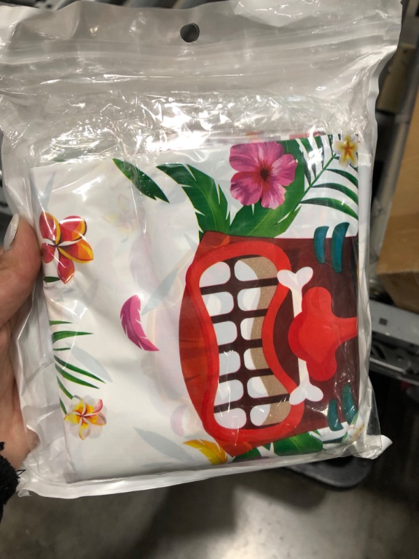 Photo 1 of Hawaii Palm Leaves Tablecloths for Hawaiian Party Decoration, 3PCS Hawaii Luau Disposable Table Cloths (Plastic, Rectangular) Aloha Tropical Table Covers for Safari Jungle Baby Shower Birthday Party 