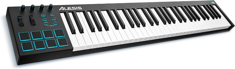 Photo 1 of Alesis V61 - 61 Key USB MIDI Keyboard Controller with 8 Backlit Pads, 4 Assignable Knobs and Buttons, Plus a Professional Software Suite Included
