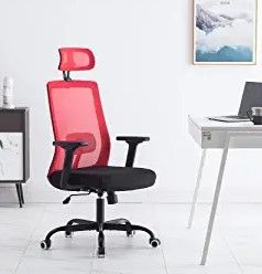 Photo 1 of Sidanli Red Mesh Desk Chair, Ergonomic Chairs with Adjustable Armrests
