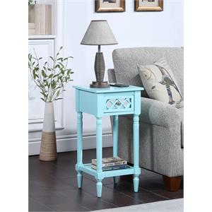 Photo 1 of 6052245AQBE 14 X 14 X 28 in. French Country Khloe Deluxe 1 Drawer Accent Table with Shelf, Aqua Blue
