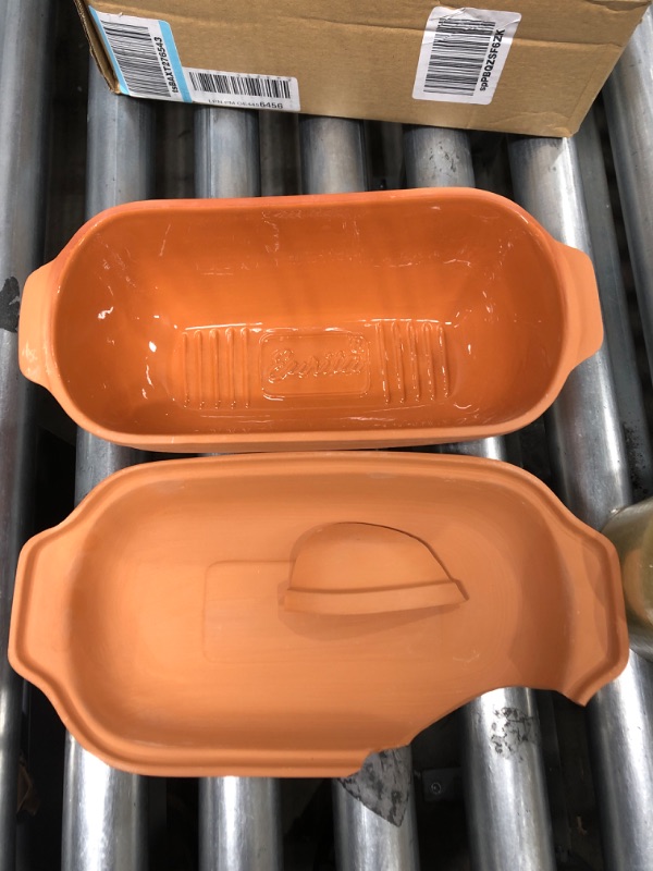 Photo 1 of 99700 2 Qt. Eurita Clay Loaf Pan with Lid
