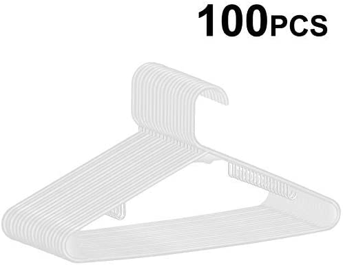 Photo 1 of ZENY 100-Pack White Plastic Hangers for Clothes Space Saving Clothing Hangers, Long Lasting Clothes Hangers
