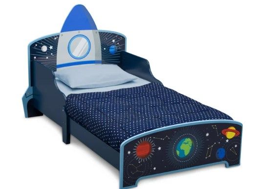 Photo 1 of **used, parts only**
Delta Children Space Adventures Rocket Ship Wood Toddler Bed, Greenguard Gold Certified
