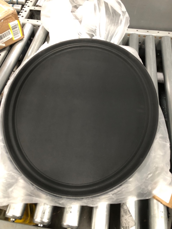 Photo 2 of **OPENED**
2 PC GET NS-2500-BK BPA-Free Non-Slip Plastic Oval Serving Tray, 25" x 20", Black
