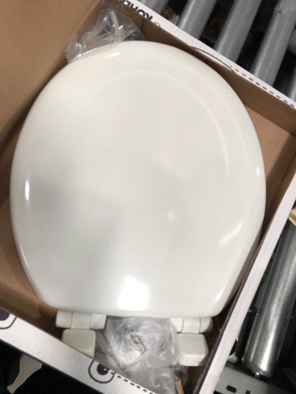 Photo 7 of **minor scratch**
KOHLER Stonewood® Quiet-Close™ Round-front, Slow-Close, Wood, White toilet seat, K-20467-0, White White Round