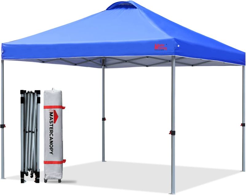 Photo 1 of **opened**
MASTERCANOPY Durable Ez Pop-up Canopy Tent with Roller Bag (10x10, Blue)
