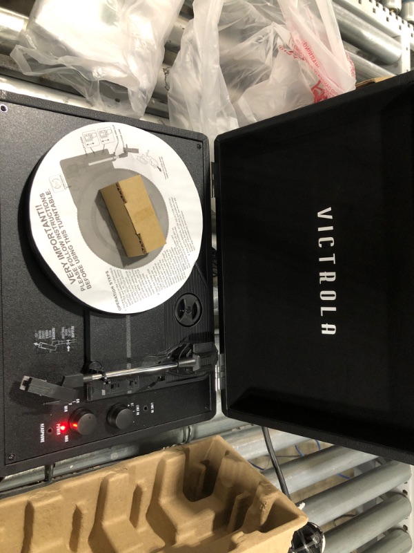 Photo 1 of Victrola Vintage 3-Speed Bluetooth Portable Suitcase Record Player with Built-in Speakers | Upgraded Turntable Audio Sound| Includes Extra Stylus | Black, Model Number: VSC-550BT-BK, 1SFA
