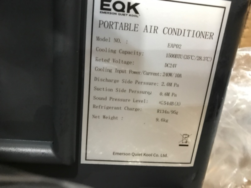 Photo 4 of ***PARTS ONLYY!!! Emerson Quiet Kool EAP02 Camping 1,500 BTU Portable Air Conditioner, White