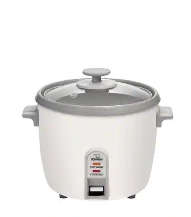 Photo 1 of 6-Cup White Rice Cooker with Stainless Steel Steaming Tray
