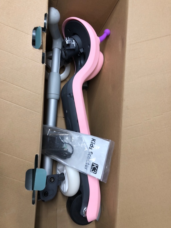 Photo 2 of Electric Scooter for Kids Gobazaar, LED Light-up Wheels, 3 Height Adjustable, C-Shaped Handle, Lean-to Steer Design, 3 Wheel Scooter for Kids 2-8Y, Best Children's Gifts
