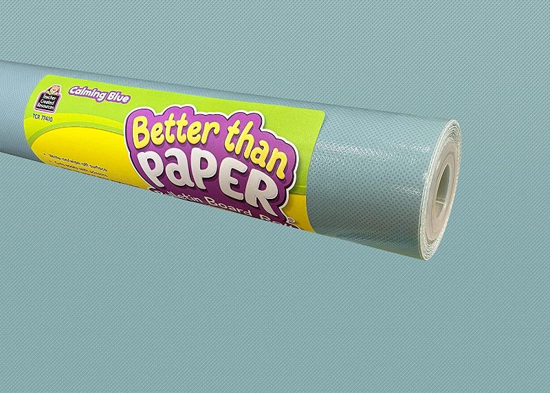 Photo 1 of Calming Blue Better Than Paper® Bulletin Board Roll & Woven Better Than Paper® Bulletin Board Roll