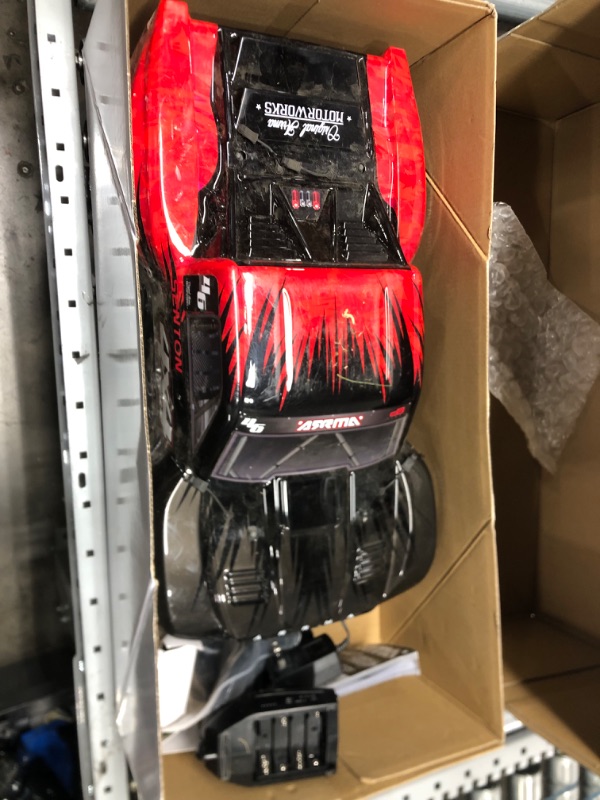 Photo 1 of **MISSING COMPONENTS**
ARRMA 1/10 SENTON 4X4 V3 MEGA 550 Brushed Short Course RC Truck RTR (Transmitter, Receiver, NiMH Battery and Charger Included), Red, ARA4203V3T1