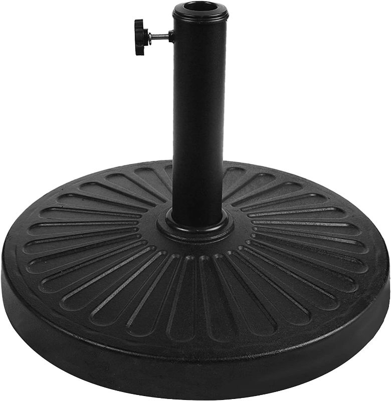 Photo 1 of Blissun 22 lbs Patio Umbrella Base, Outdoor Umbrella Base, Market Umbrella Base Stand for Patio, Garden, Lawn, Black, B-010H