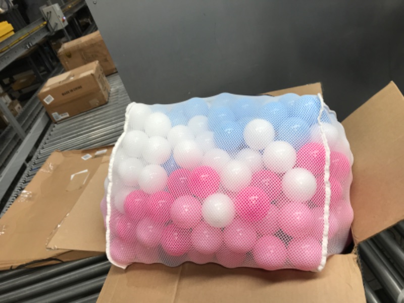 Photo 1 of Click N Play Ball Pit Balls for Kids, Plastic Refill 2.3 Inch Balls, 400 Pack, 5 Pastel Colors, Phthalate and BPA Free, Includes