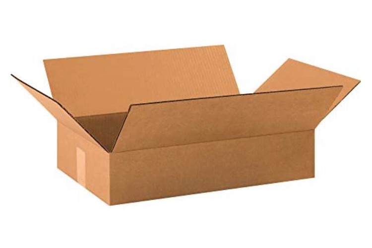 Photo 1 of BOX USA 25 Pack of Flat Corrugated Cardboard Boxes, 19" L x 12" W x 4" H, Kraft, Shipping, Packing and Moving