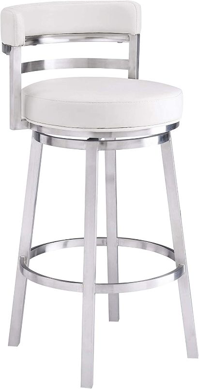 Photo 1 of Madrid Bar Stool, 26" Counter Height, White