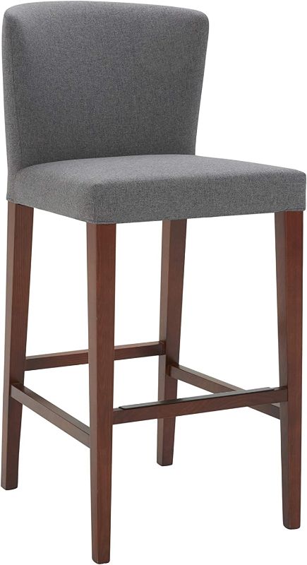 Photo 1 of Amazon Brand – Rivet Eli Modern Curved-Back Barstool, 42.1"H, Graphite
