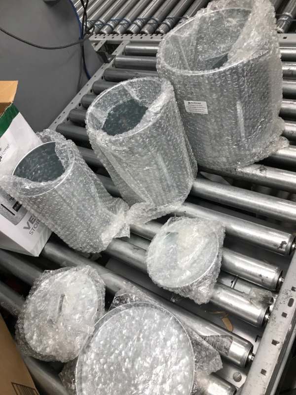 Photo 2 of Onion and Potato Storage for Pantry by Saratoga Home - Extra Large Set of 3 Sprout-Free Galvanized Metal Potato Bin and Vegetable Keepers, Removable Farmhouse Labels and Marker Included, Silver