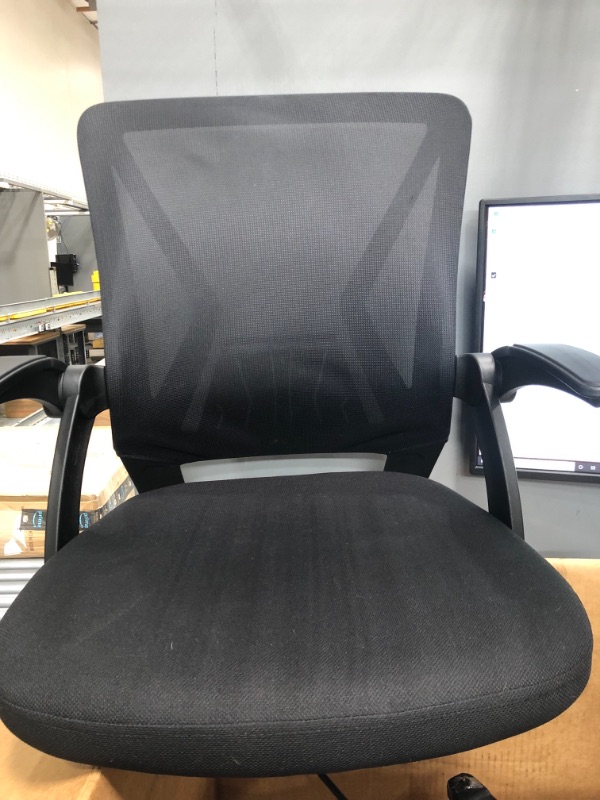 Photo 2 of KOLLIEE Mid Back Mesh Office Chair Ergonomic Swivel Black Mesh Computer Chair Flip Up Arms with Lumbar Support Adjustable Height Task Chair
