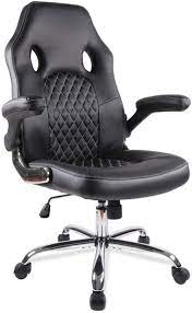 Photo 1 of SmugDesk Office Chair Desk Leather Gaming Chair, High Back Ergonomic Adjustable Racing Chair,Task Swivel Executive Computer Chair (Black)
