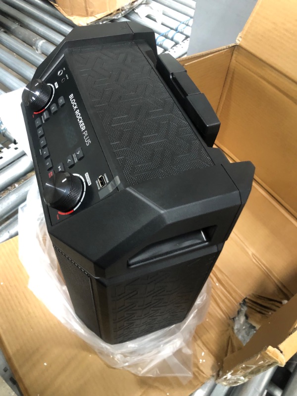 Photo 2 of Ion Audio Block Rocker Plus 100W Portable Speaker, Battery Powered with Bluetooth, Microphone & Cable, Am