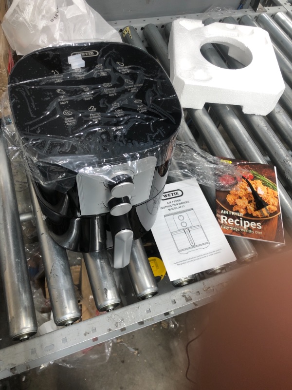 Photo 2 of Air Fryer, WETIE 4 Quart Small Air Fryer, 5-in-I Less Oil Airfryer, 1400W Air Fryer Oven Pizza Cooker, Non-Stick Fry Basket, Over Heat Protection, Timer+Temperature Control Air Fryers(Black)
