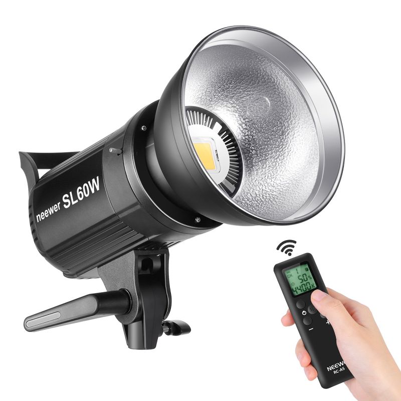 Photo 1 of Neewer SL-60W LED Video Light White 5600K Version, 60W CRI 95+, TLCI 90+ with Remote Control and Reflector, Continuous Lighting Bowens Mount for Video Recording, Children Photography, Outdoor Shooting
