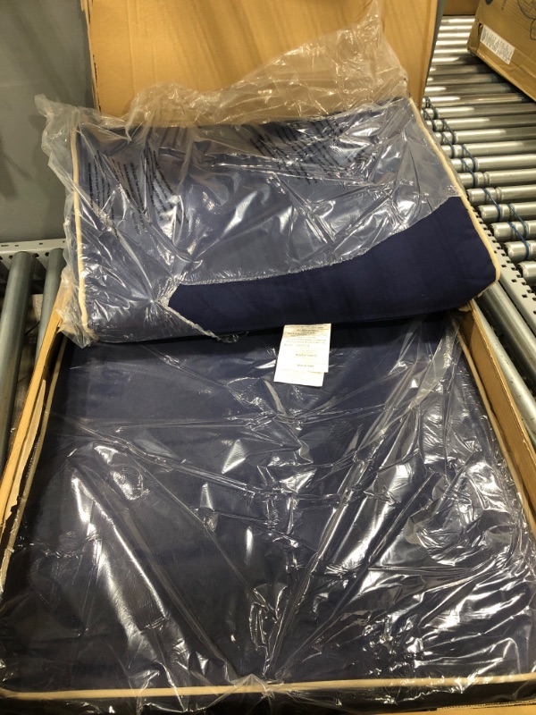 Photo 2 of *NOT exact stock photo, use as reference* 
Indoor/Outdoor Deep Seat Chair Cushion Set, 1 Seat Cushion and 1 Back Cushion Navy Blue
