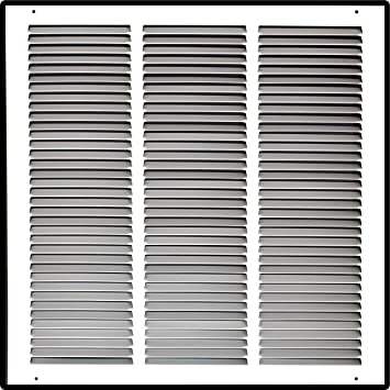 Photo 1 of 18"W x 18"H [Duct Opening Measurements] Steel Return Air Grille (HD Series) Vent Cover Grill for Sidewall and Ceiling, White | Outer Dimensions: 19.75"W X 19.75"H for 18x18 Duct Opening
