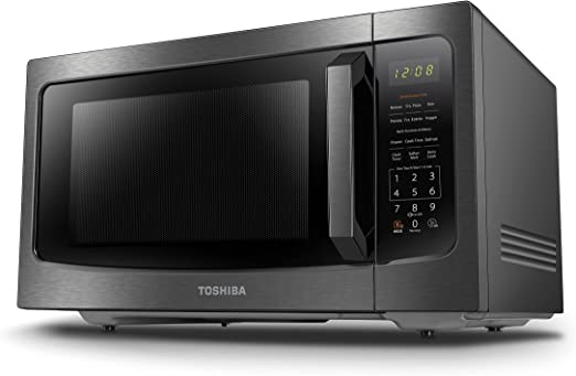 Photo 1 of **Parts Only** Non Functional** TOSHIBA ML-EM45P(BS) Countertop Microwave Oven with Smart Sensor and Position Memory Turntable, Memory Function, 1.6 Cu.ft with 13.6" Removable Turntable, Black Stainless Steel, 1200W
