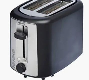 Photo 1 of Amazon Basics 2 Slice, Extra-Wide Slot Toaster with 6 Shade Settings, Black
