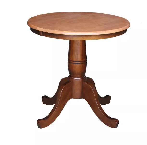 Photo 1 of 30" Round Top Pedestal Dining Table - International Concepts

