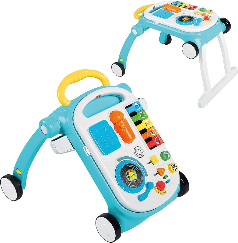 Photo 1 of Baby Einstein Musical Mix ‘N Roll 4-in-1 Push Walker, Activity Center, Toddler Table and Floor -Toy for 6 Months+, Blue
