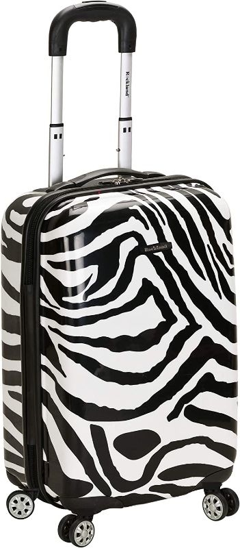 Photo 1 of Rockland Safari Hardside Spinner Wheel Luggage, Zebra, Carry-On 20-Inch
