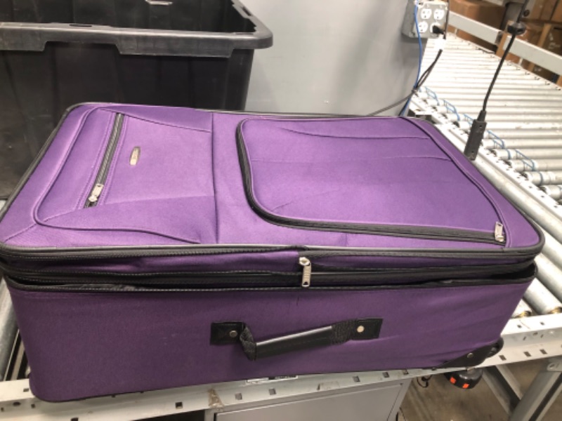 Photo 3 of Rockland Journey Softside Upright Luggage Set, Purple, 4-Piece (14/19/24/28)
